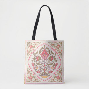 Bolsa Tote Ornamentado Oriental: Design de Na moda Floral.