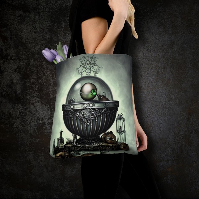 Bolsa Tote Ornamentado Steampunk Cauldron e Itens Mágicos em  (Criador carregado)
