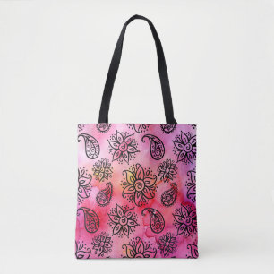 Bolsa Tote Ornamental Floral: Étnica Sem Costura