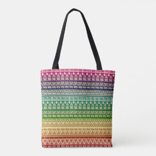 Bolsa Tote Ornamento colorido do arco-íris