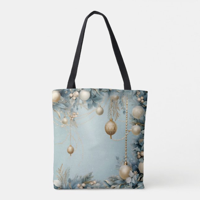 Bolsa Tote Ornamento de Neve Mágica de inverno (Verso)