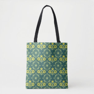 Bolsa Tote Ornamento floral, padrão elegante sem descontinuid