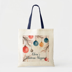 Bolsa Tote Ornamento por Aquarela de Pastel Moles de Natal Bo