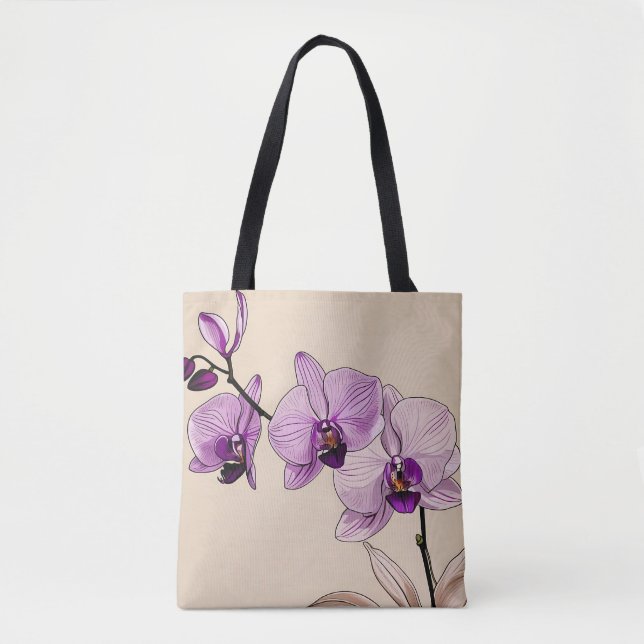 Bolsa Tote Orquídea Botânica Elegante (Frente)