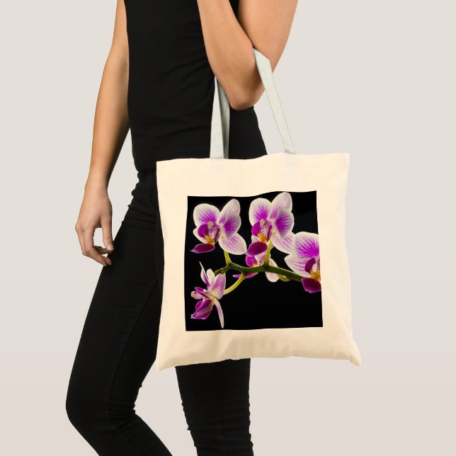 Bolsa Tote Orquídea branca e roxa (Frente (produto))