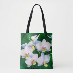 Bolsa Tote Orquídea Branca em Verde
