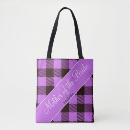 Bolsa Tote Orquídea do presente de casamento Mãe de Tartan da