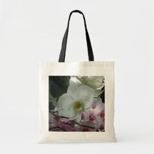 Bolsa Tote Orquídeas brancas e roxas