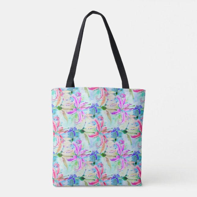 Bolsa Tote Orquídeas coloridas (Verso)