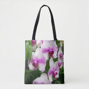 Bolsa Tote Orquídeas cor-de-rosa e brancas impressionantes p