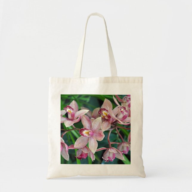 Bolsa Tote Orquídeas de mariposa rosa (Frente)
