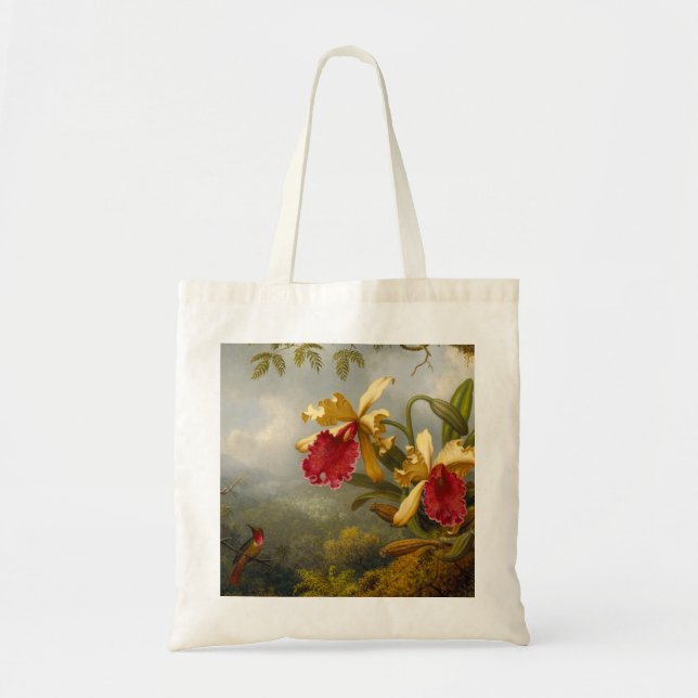 Bolsa Tote Orquídeas e Hummingbird (Frente)