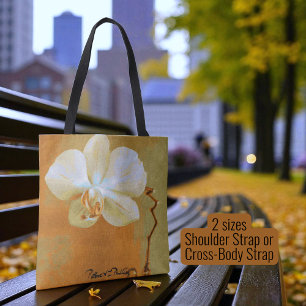 Bolsa Tote Orquídeas em tons de laranja