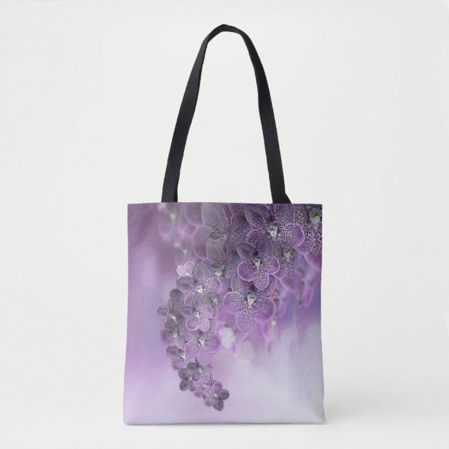 Bolsa Tote Orquídeas Flor Violeta Roxo em Flor (Frente)