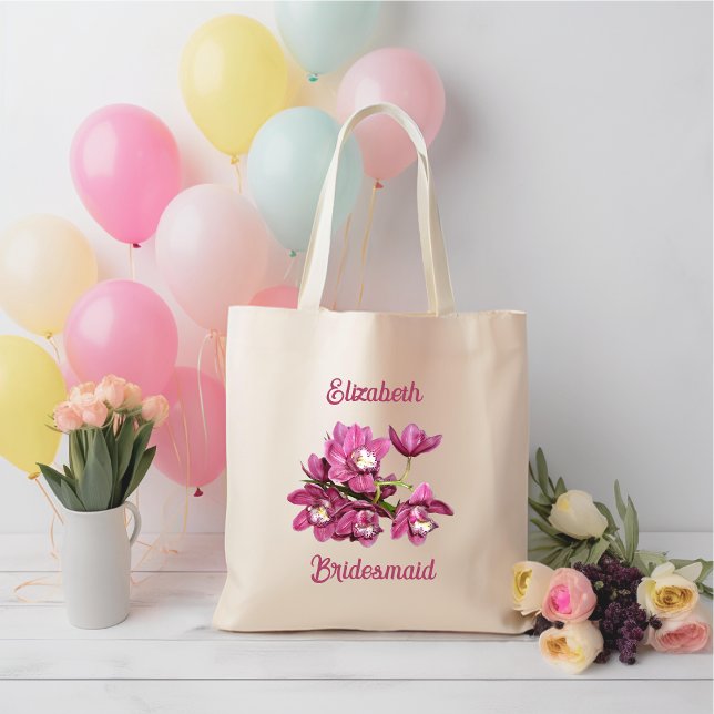 Bolsa Tote Orquídeas Rosa, Doninha do Partido Bridal da Bride (Criador carregado)