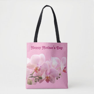Bolsa Tote Orquídeas Rosa “Feliz Dia das Mães”-