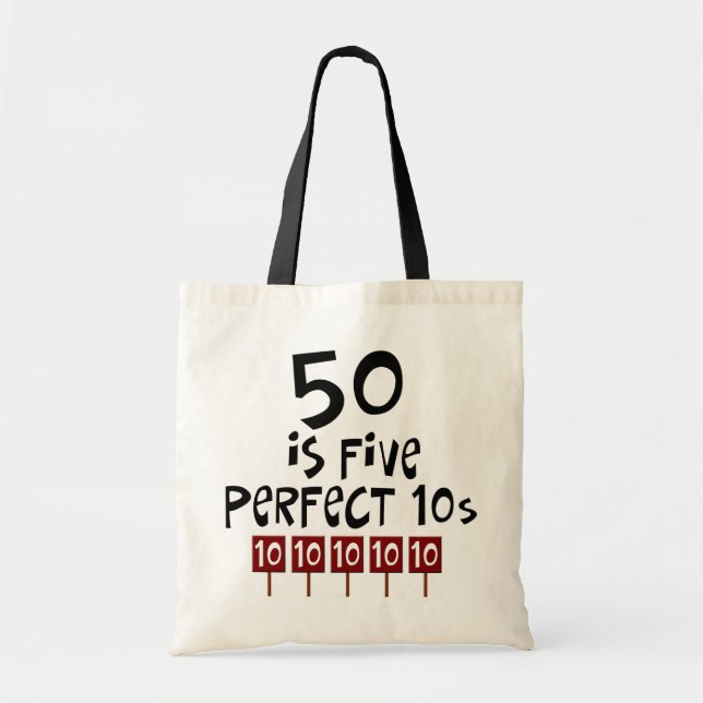 Bolsa Tote os 50th presentes de aniversário, 50 são 5 10s (Frente)