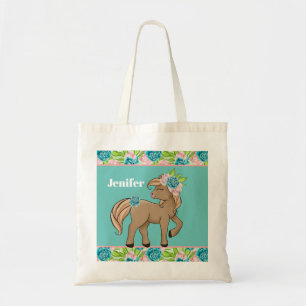 Bolsa Tote Os amantes bonitos do cavalo dos miúdos adicionam