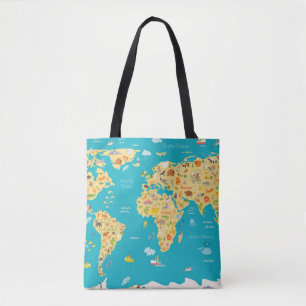 Bolsa Tote Os animais do mundo