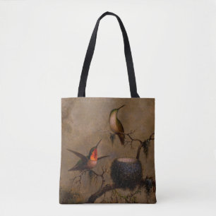 Bolsa Tote Os beija-flores com a pintura vitoriosa do ninho