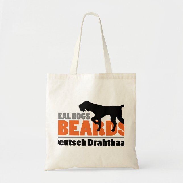 Bolsa Tote Os cães reais têm barbas - Deutsch Drahthaar (Frente)