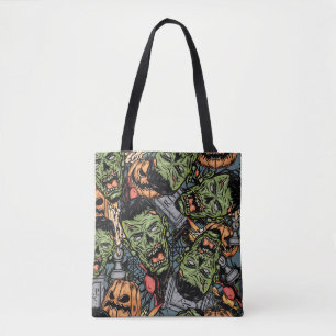 Bolsa Tote Os elementos coloridos do Dia das Bruxas apresenta