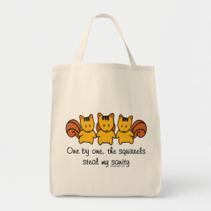 Bolsa Tote Os esquilos roubam minha sanidade engraçada