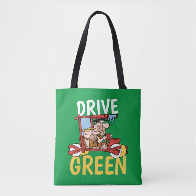 Bolsa Tote Os Flintstones | Fred & Barney - Drive Green (Frente)