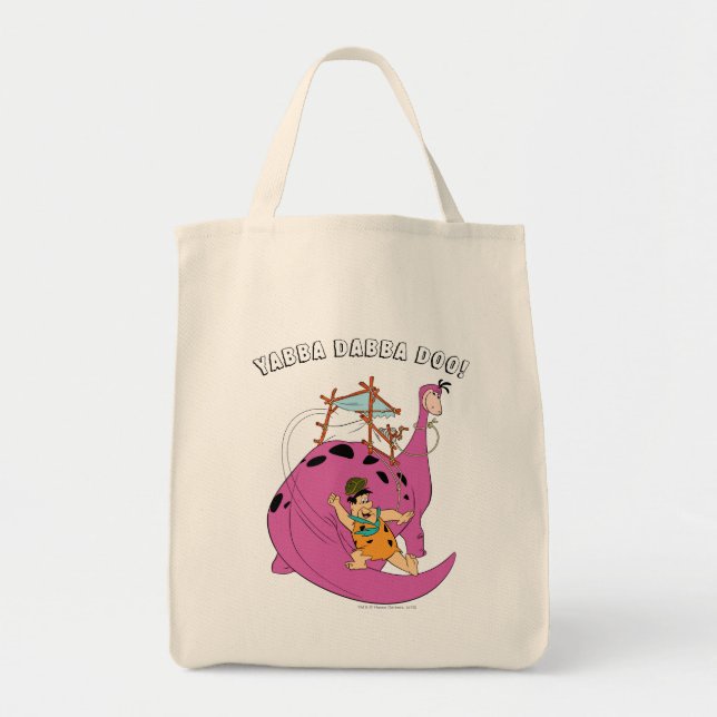 Bolsa Tote Os Flintstones | Fred Deslizando A Cauda (Frente)