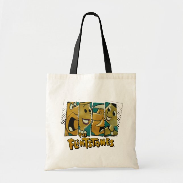 Bolsa Tote Os Flintstones | Painéis de Caracteres Comic Retro (Frente)