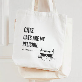 Bolsa Tote Os Gatos São A Minha Religião Engraçada Citação De