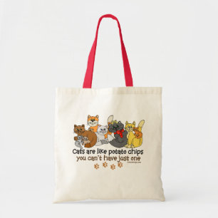 Bolsa Tote Os gatos são como microplaquetas de batata