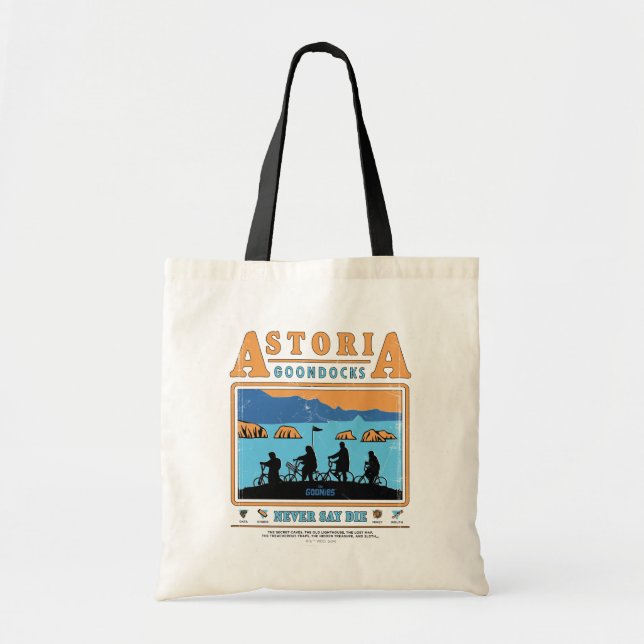 Bolsa Tote Os Goonies Silhuettes Sobre Astoria Goondocks (Frente)