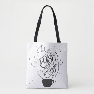 Bolsa Tote Os livros café e você fazem-me feliz