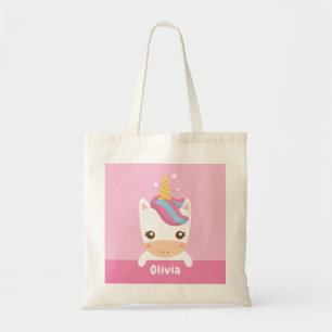 Bolsa Tote Os miúdos do rosa do unicórnio de Kawaii