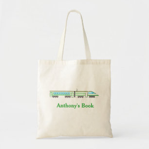 Bolsa Tote Os miúdos verdes & azuis do trem nomearam a