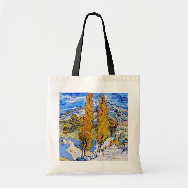 Bolsa Tote Os Poplars em Santo-Rémy, Van Gogh (Frente)