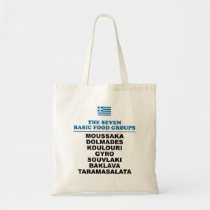 Bolsa Tote Os Sete Grupos Alimentares Básicos Grego Divertido