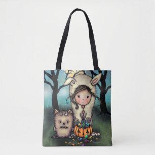 Bolsa Tote Os Truques ou Guloseimas Arte de Halloween Fofa