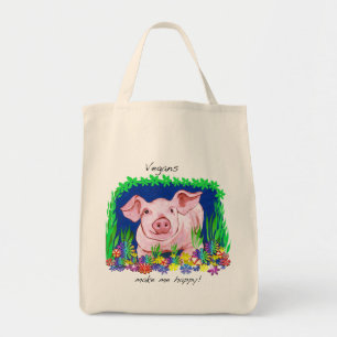Bolsa Tote Os Vegans fazem-me a sacola feliz do mantimento