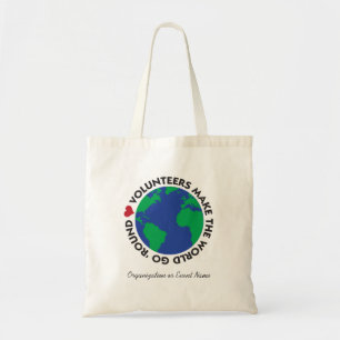 Bolsa Tote Os voluntários fazem o mundo ir 'redondo com terra