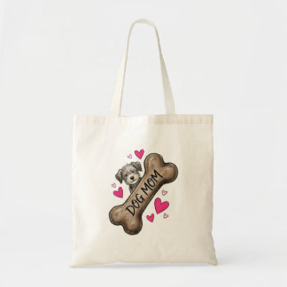 Bolsa Tote Osso de Cachorro Cinza de Mãe de Cachor