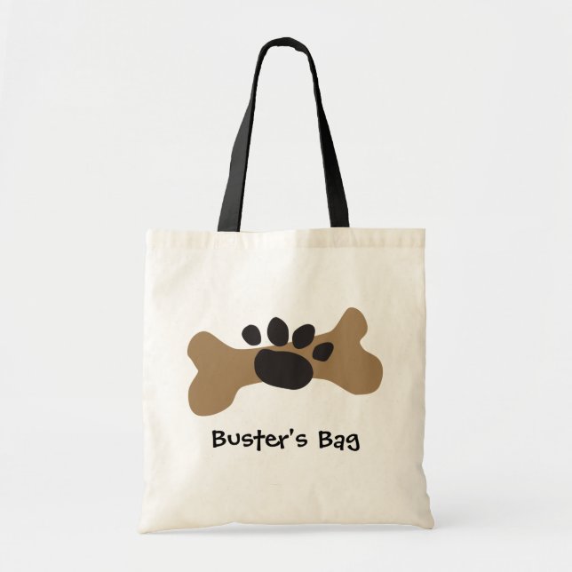 Bolsa Tote Osso de cão & impressão da pata (Frente)