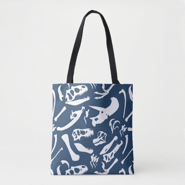 Bolsa Tote Ossos do Dinossauro (Azul) (Frente)