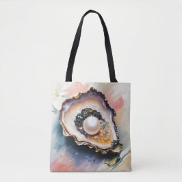 Bolsa Tote Ostra Com Arte De Pearl Shelfish