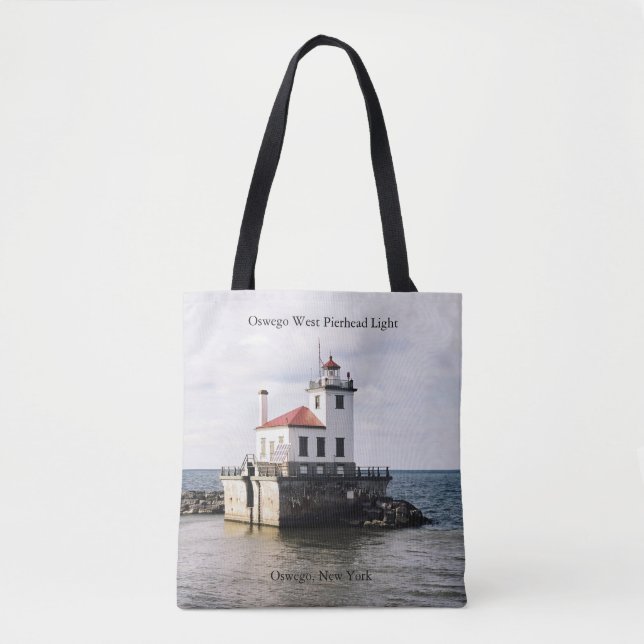 Bolsa Tote Oswego West Pierhead Light por todo o saco (Frente)