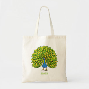 Bolsa Tote Ótima ilustração de pássaro pavão brilhante