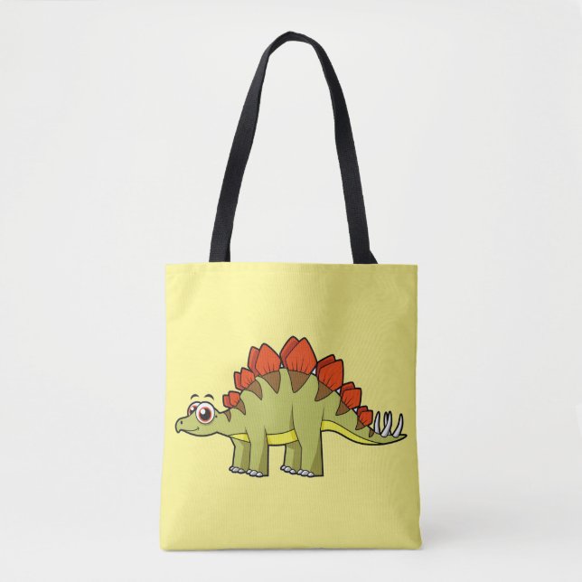 Bolsa Tote Ótima Ilustração De Um Dinossauro De Estegossauro. (Frente)