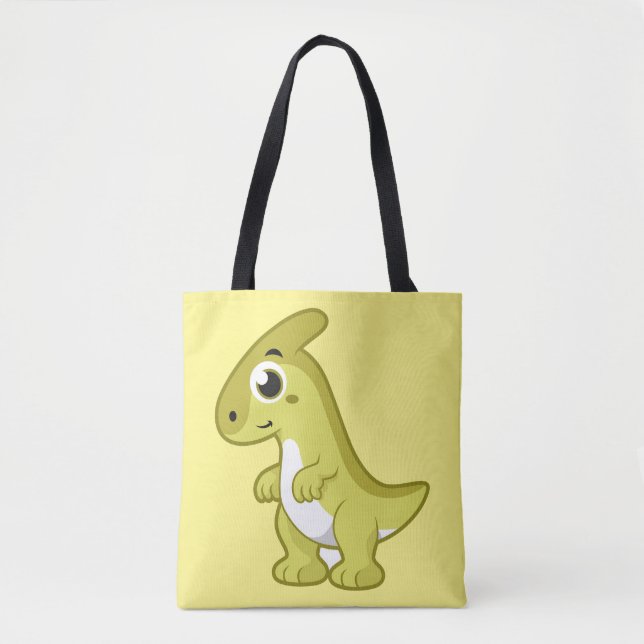 Bolsa Tote Ótima Ilustração De Um Dinossauro Parasaurolofico. (Frente)