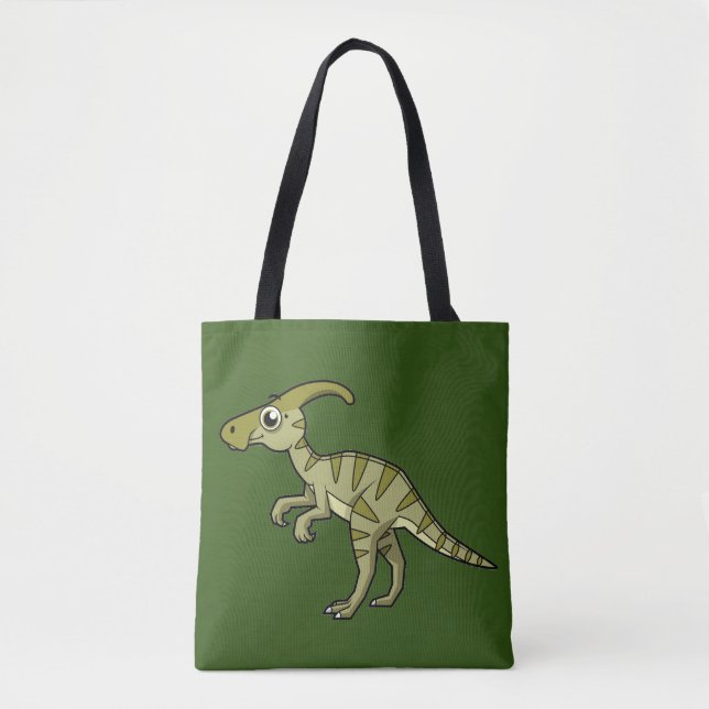 Bolsa Tote Ótima Ilustração De Um Dinossauro Parasaurolofico. (Frente)
